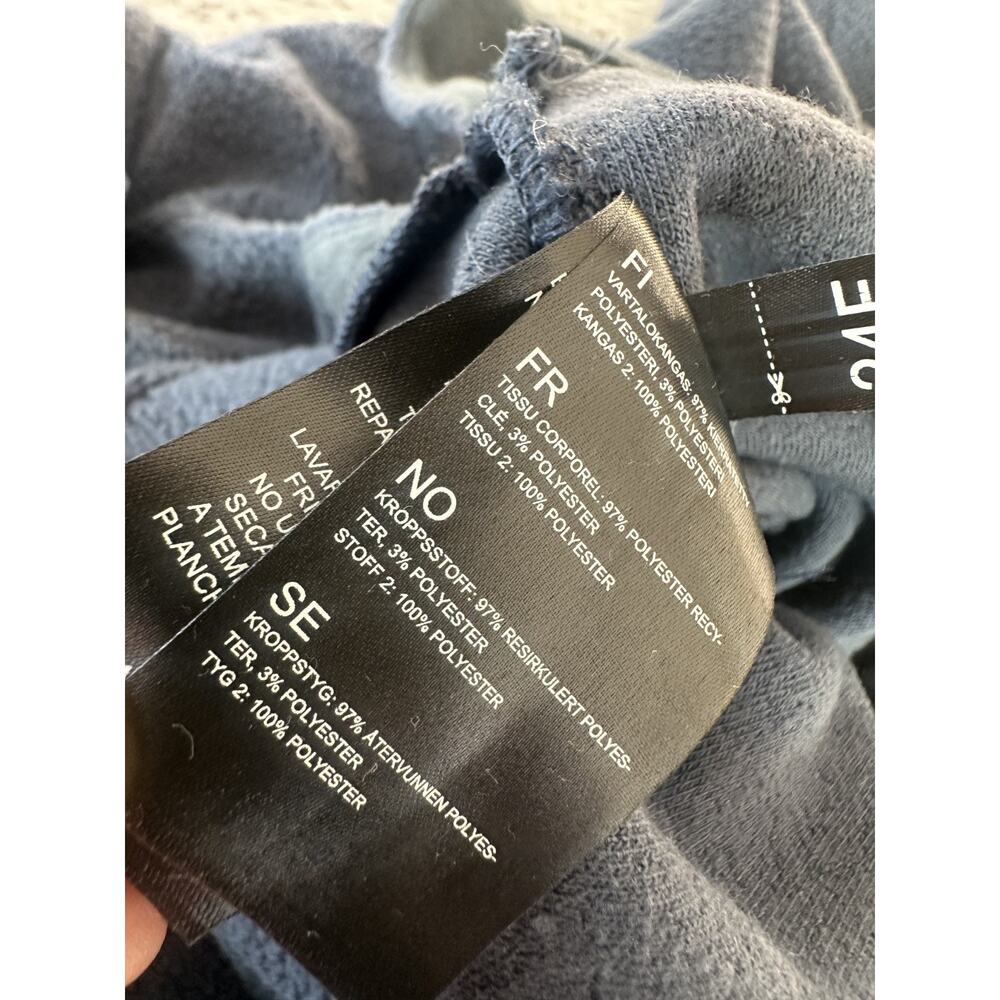 Kuhl Women Hygge Snap Pullover Ink Blue Fleece Crossover Ribbon Trim M - Picture 8 of 8